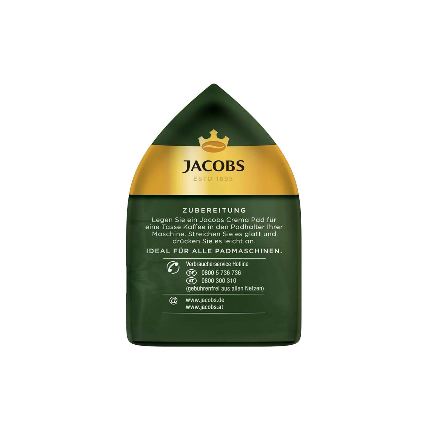 Jacobs Pads Crema Mild, Compresas compatibles con Senseo, 5 x 18 Getränke, 90 Kaffeepads
