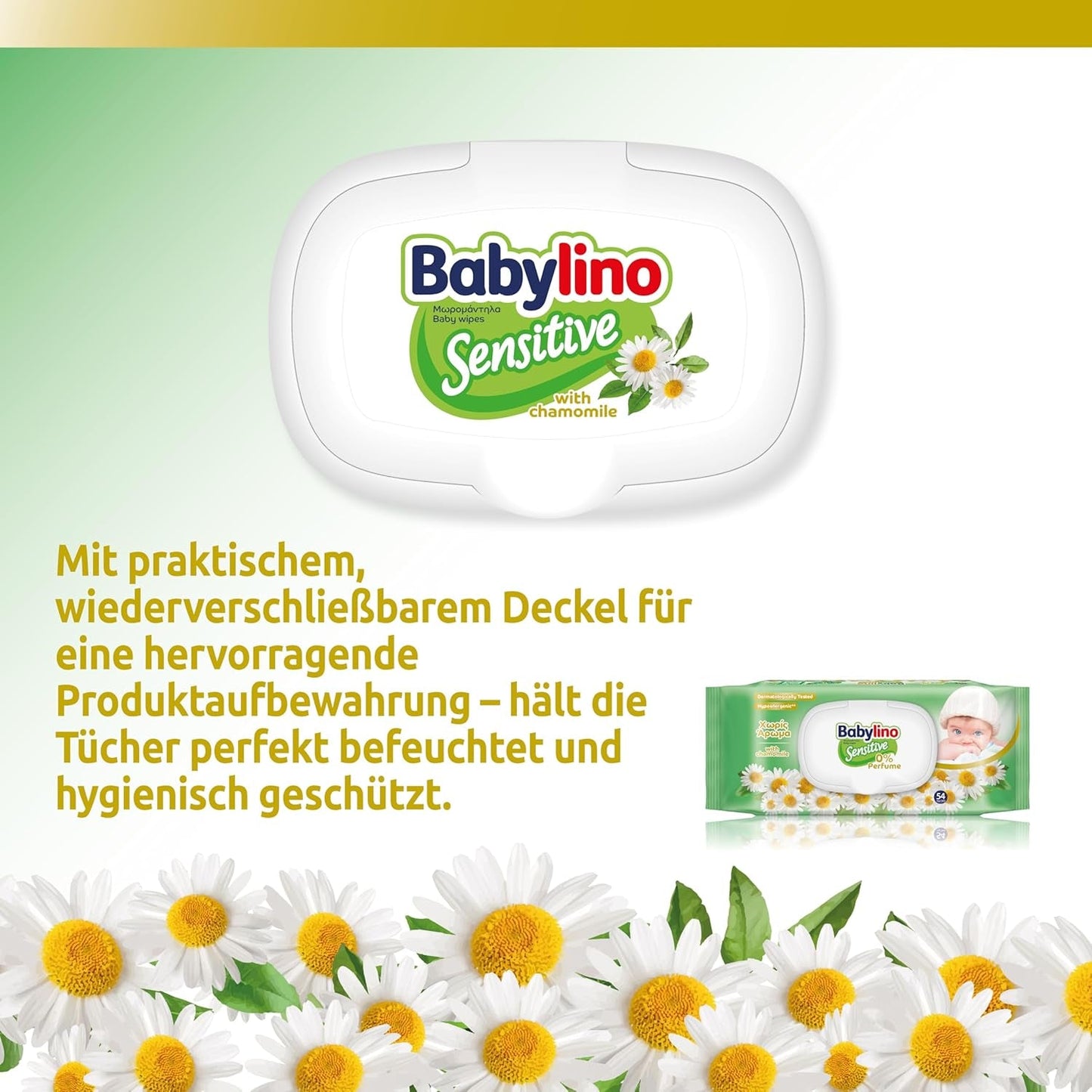 Toallitas para bebés sensibles, 0 % de fragancia, fórmula 98 % natural que restaura el equilibrio del pH de la piel, sello de frescura, 54 toallitas