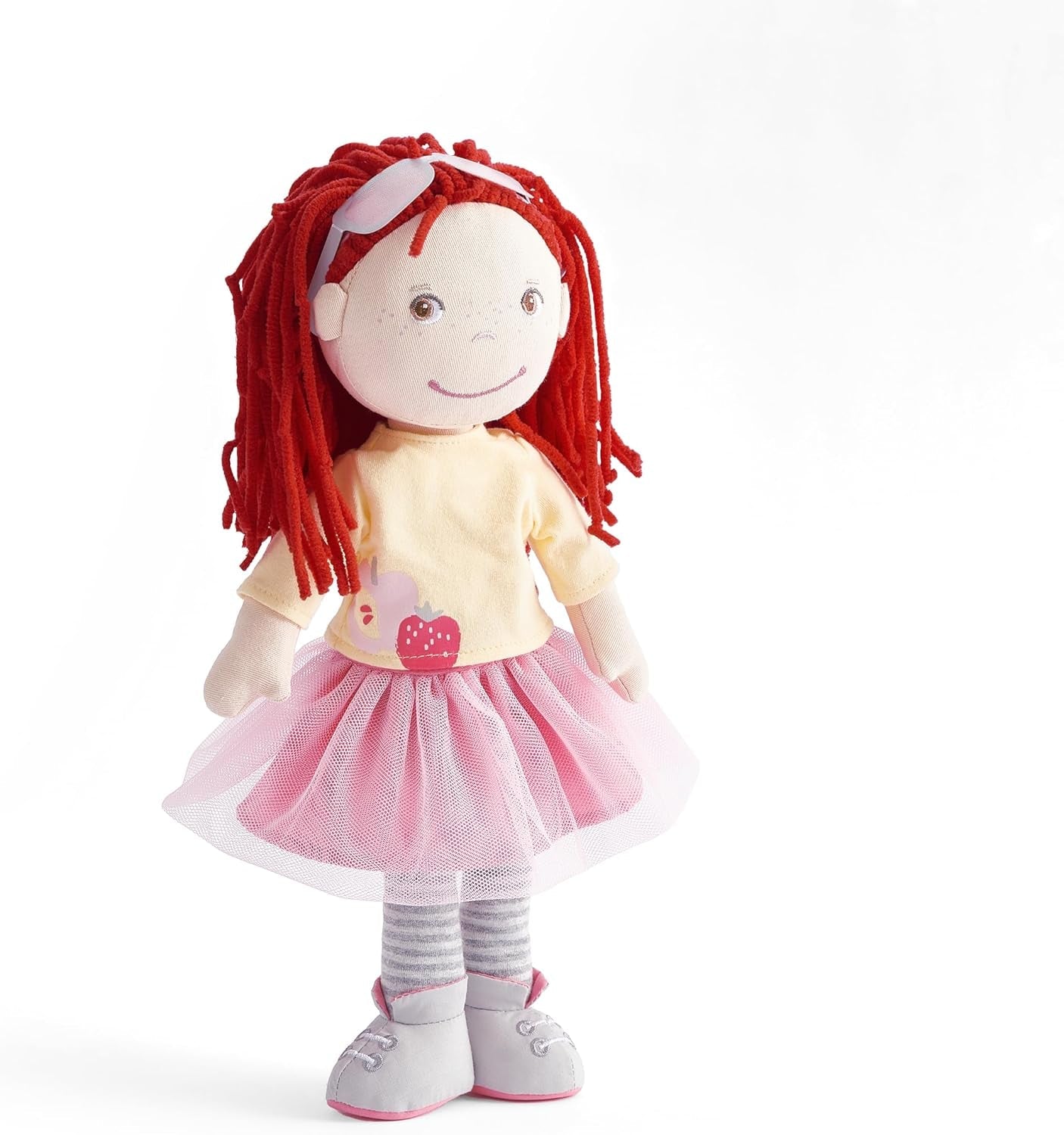 Muñeca HABA AVA, muñeca de 30 cm con gafas, muñeco blandito para niños a partir de 18 meses