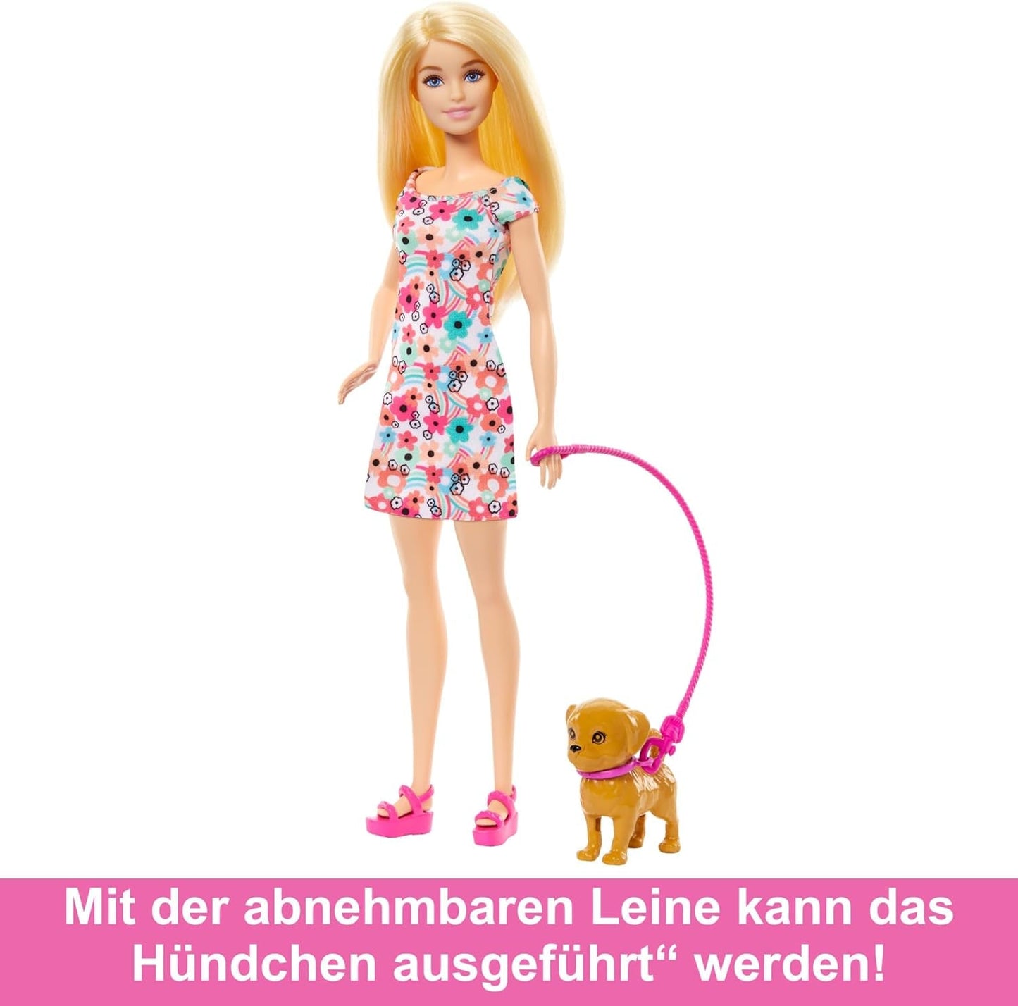 Muñeca Barbie Dog Duo y accesorios, que incluyen cachorro y perro grande con silla de ruedas, correa, plato de comida, cama para mascotas y premios de huesos, para edades de 3 años en adelante, HTK37