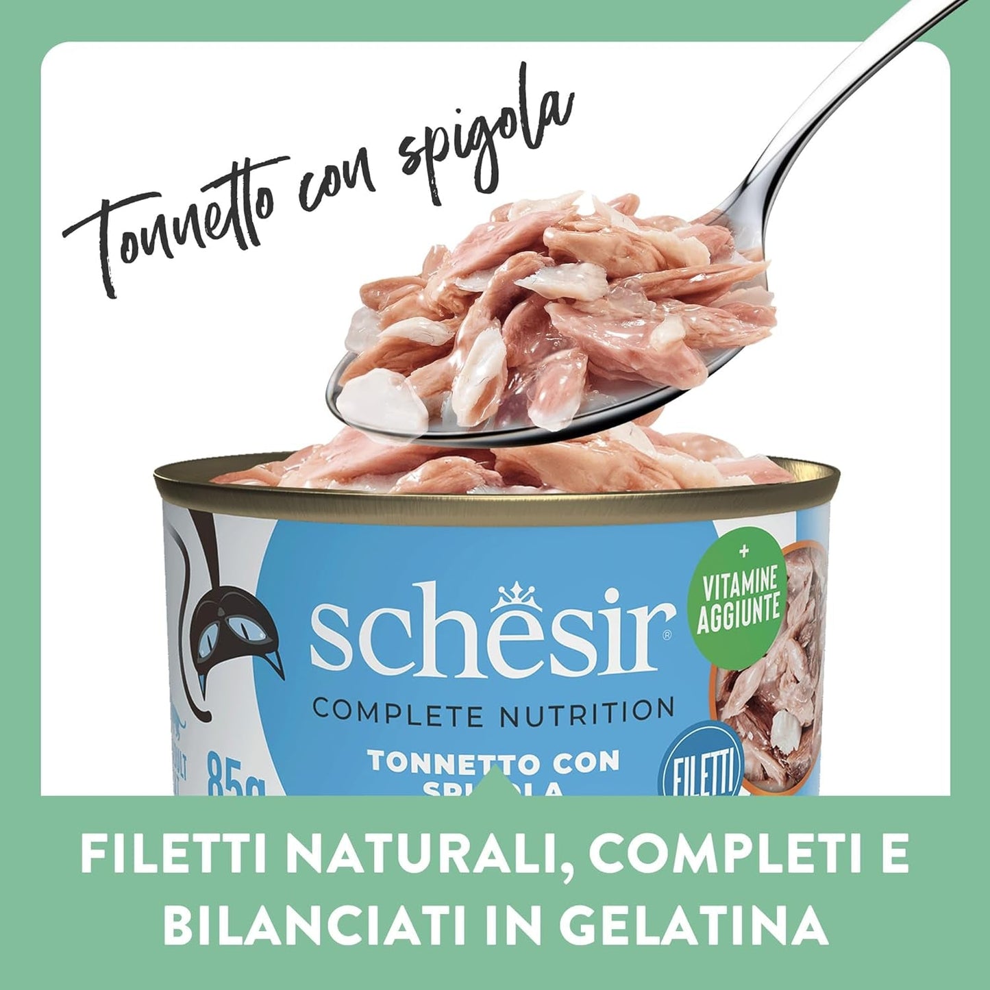 Atún Rojo en Gelatina, Alimento Húmedo Completo para Gatos, Enlatado, con Vitaminas Añadidas, 100% Natural, 6 x 85g