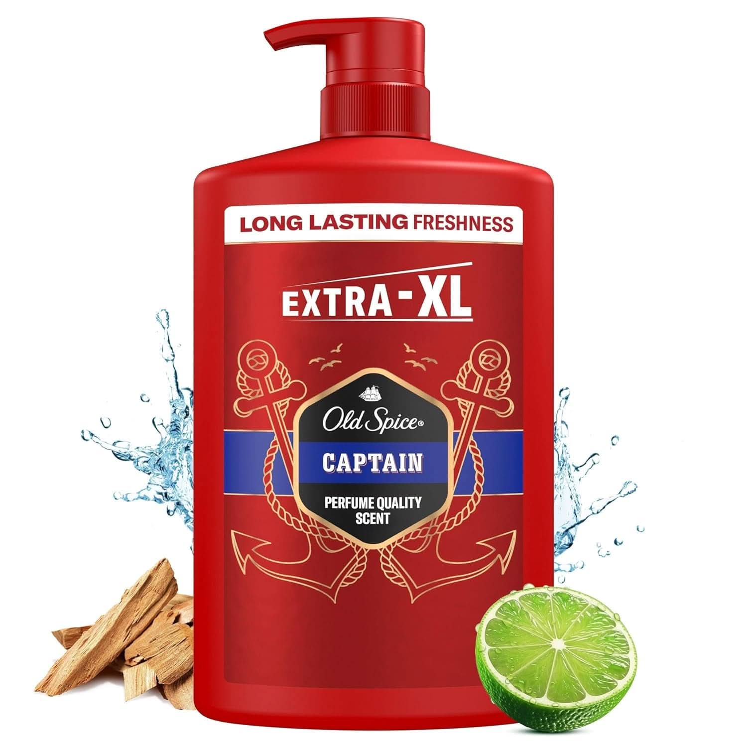Old Spice Captain Gel de ducha y champú 3 en 1 para hombre, ducha y baño de 1 litro Naty Shop Captain