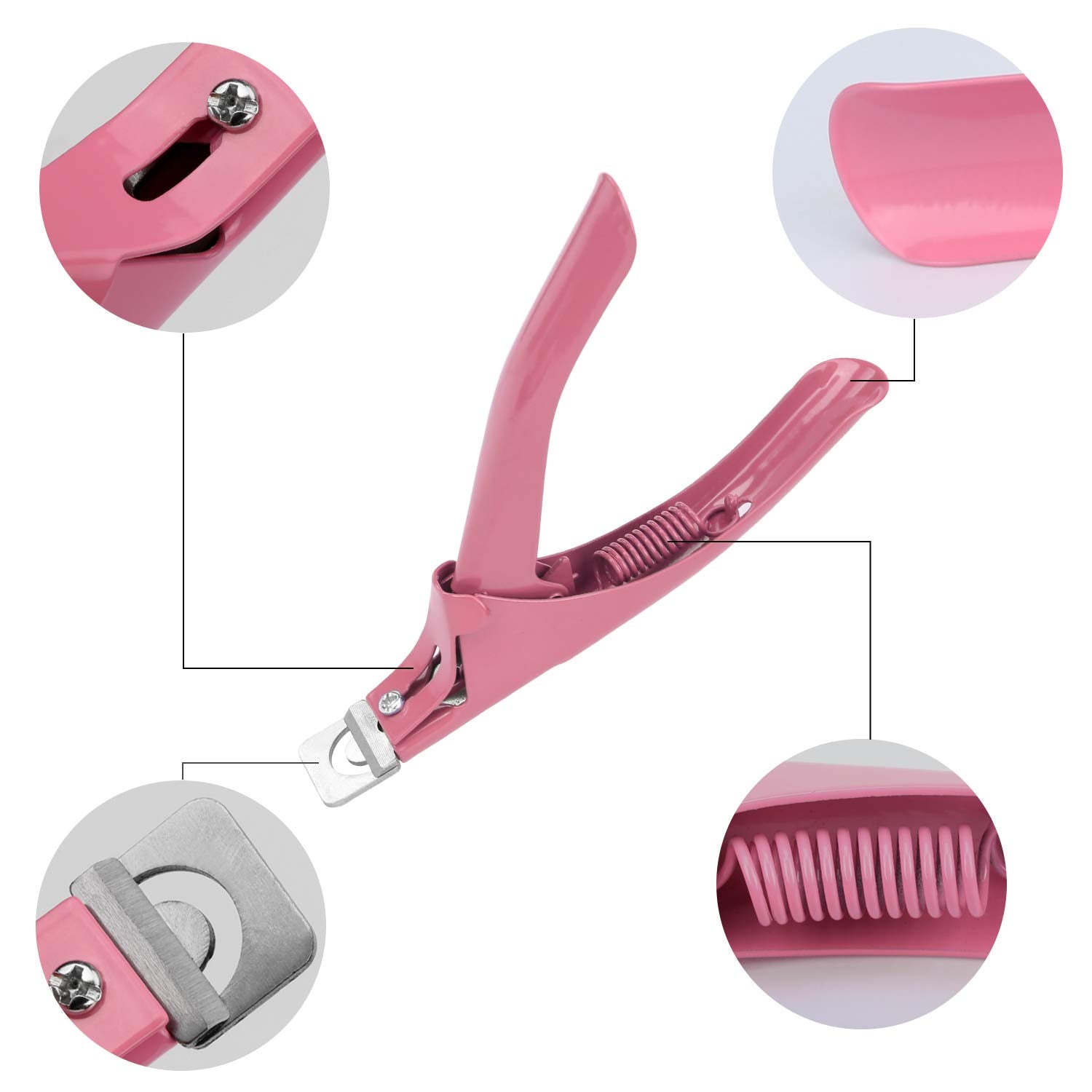 MWOOT 3 Piezas Alicates para Uñas Postizas Alicates para Uñas Acrílico, Cortador de Puntas de Uñas de Acero Inoxidable Herramienta de Manicura para Uñas de Gel Artificiales Acrílicas
