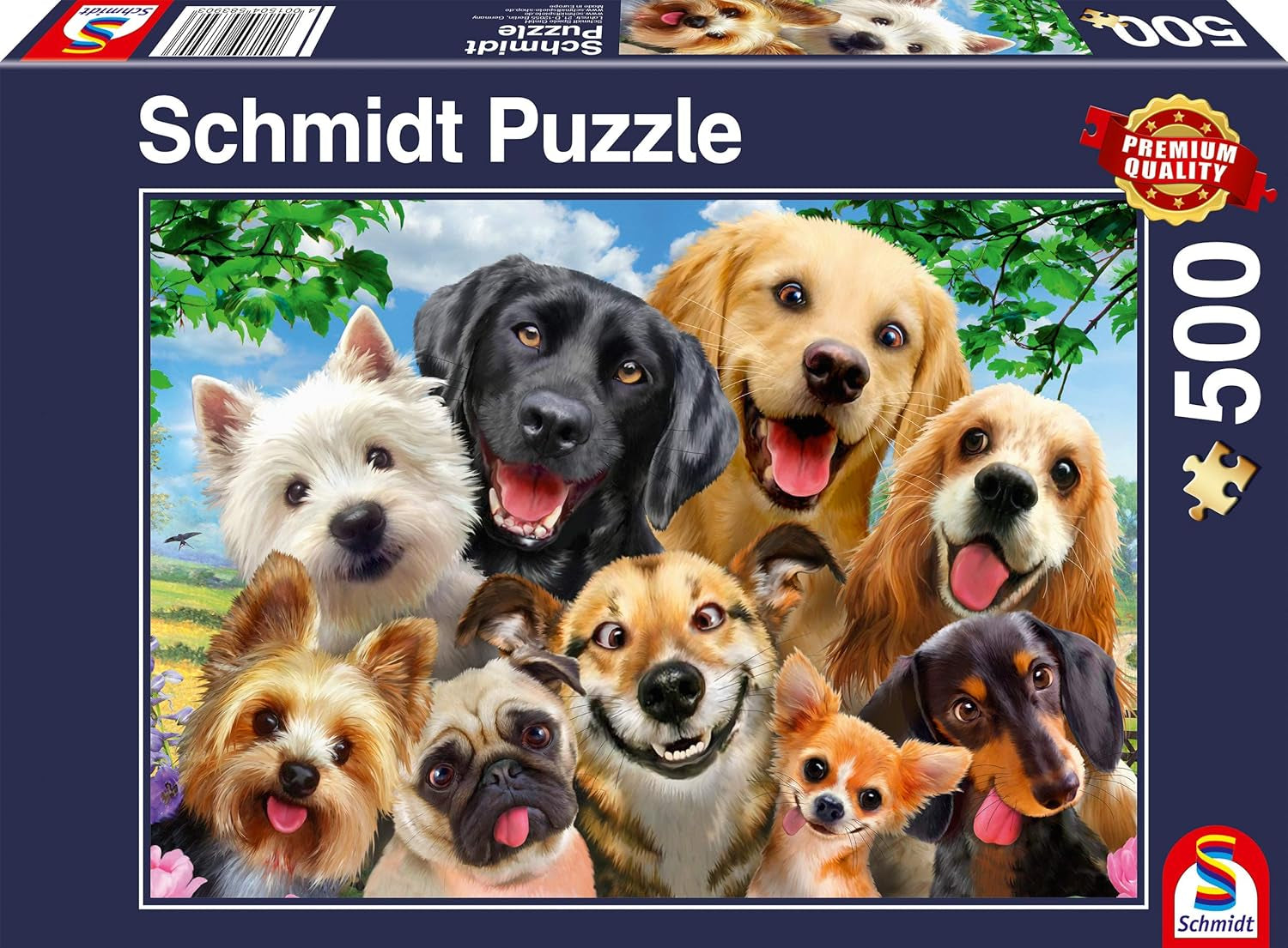 Schmidt Spiele 58390 Perro selfie, rompecabezas de 500 piezas Puzzle Naty Shop Título predeterminado