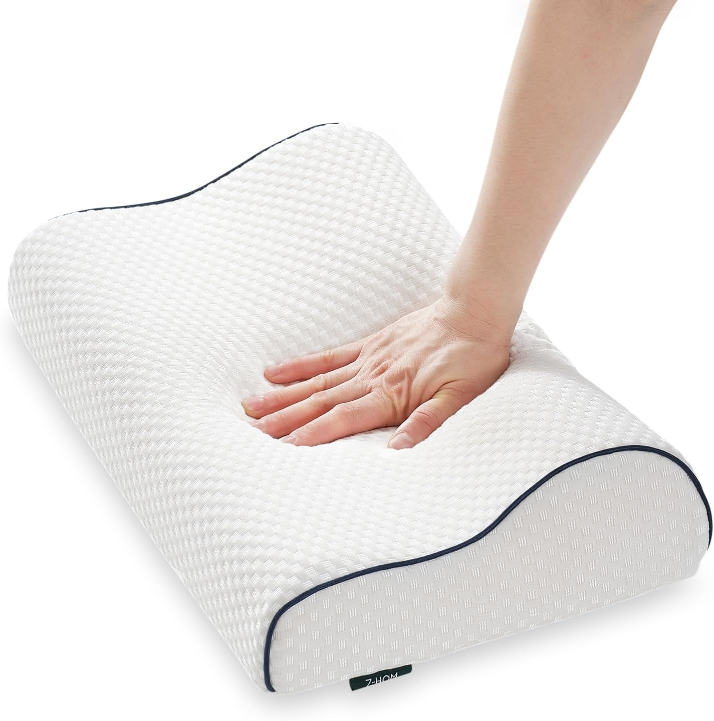 Z-Hom Almohada Cervical, Almohada Viscoelástica, Almohada para Dormir De Lado, Almohada Ergonómica, Almohada Antirronquidos, Almohada Ortopédica para Dormir, Funda Extraíble (49 X 30 X 7/10 Cm) Almohadas Ortopédicas Cervicales Naty Shop