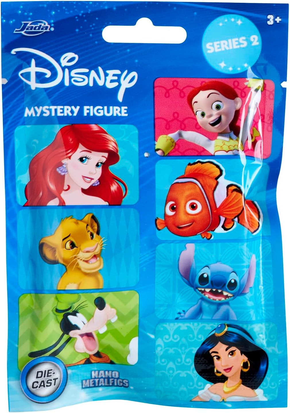 Figura Jada Toys Disney (1X Figura Misteriosa en Paquete Ciego) - 1 Figura Coleccionable Sorpresa de 12 Figuras Disney, Figura Nano Metal (4Cm) para Niños y Fans a Partir de 3 Años, Serie 2, Figuras de Acción Negras Naty Shop