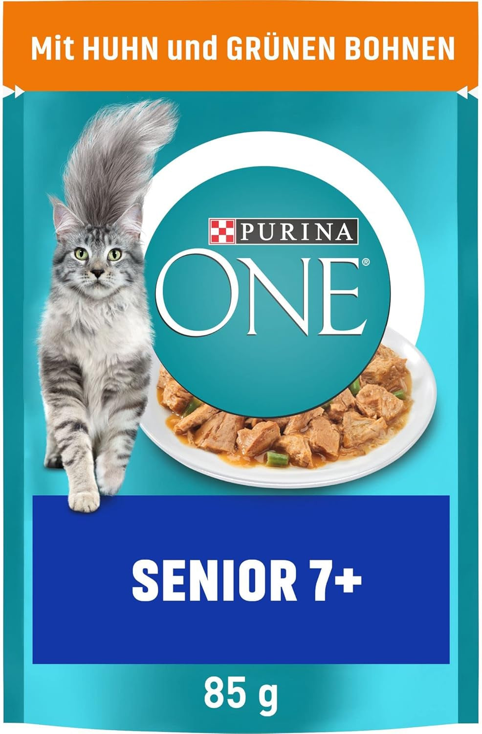 PURINA ONE Senior 7+ comida húmeda para gatos, trozos tiernos en salsa de pollo, paquete de 26 (26 x 85 g)
