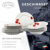 Juego de Vajilla para 6 - 18 Piezas - Juego de Vajilla de Porcelana - Juego de Vajilla Blanca - Juego de Cuencos y Platos - Vajilla Moderna - Platos - Servicio de Mesa - Juego de Vajilla para 6