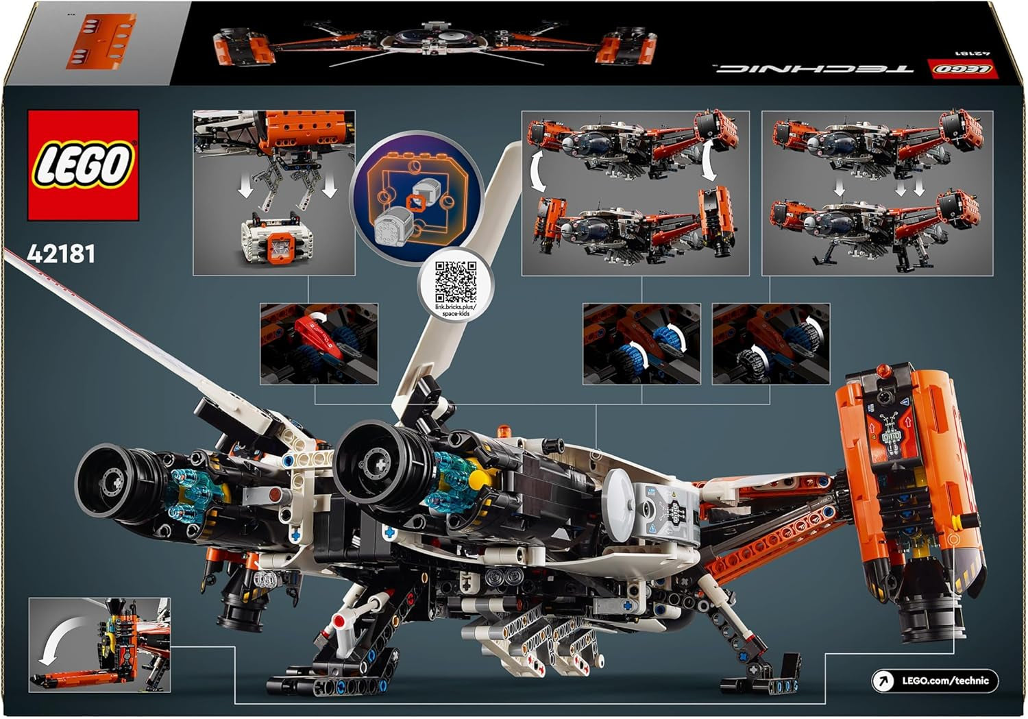 LEGO Technic Vtol Space Transporter LT81, Set de Construcción Espacial, Juguete Espacial, Nave Espacial, Mini Rover, Regalo para Niños y Niñas Mayores de 10 Años 42181 Juegos de Construcción Besuche den LEGO-Store