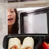 Relaxdays Cajas para Preparar Comidas, Set de 10, 2 Compartimentos, Resistentes al Microondas, 800ml, Cajas para Alimentos de Plástico con Tapa, Cajas para Conservar Alimentos Negras Naty Shop