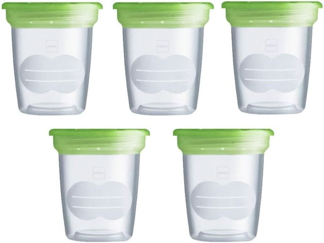 MAM Set de 5 recipientes para leche y comida, de plástico, sin Bpa y Bps Accesorios Alimentación y Lactancia Bebe Naty Shop