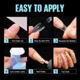 TOMICCA Puntas de Ataúd Puntas de Uñas Ultra Cortas - Puntas de Uñas, Puntas de Gel Suave, Cobertura Completa, Puntas de Uñas Artificiales Mate Preformadas, Puntas de Uñas de Gel - 360 Piezas, 15 Tamaños