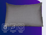 Almohada de lectura Traumnacht Cosy Back Cushion, 70 x 40 cm gris oscuro, funda desenfundable y lavable de 100% poliéster, práctico bolsillo lateral, certificado Öko-Tex, fabricado según los estándares de calidad alemanes