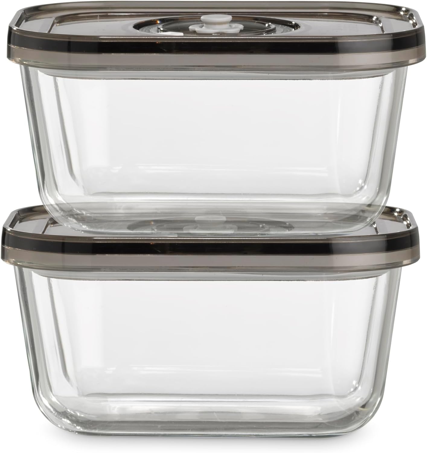 Set Caso Vacu OneTouch Eco, envasadora al vacío manual que incluye 3 recipientes de vidrio al vacío y VacuBoxx Eco-Duo S - recipiente para frescura al vacío / 2 recipientes de 500 ml cada uno Cajas para conservar alimentos Naty Shop