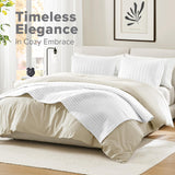 Comfort Spaces Juego de edredón Kienna, manta de verano de doble puntada, ropa de cama ligera y suave para todo el año, funda de almohada a juego, manta tamaño king blanca (264,2 x 228,6 cm) Naty Shop Edredones y edredones