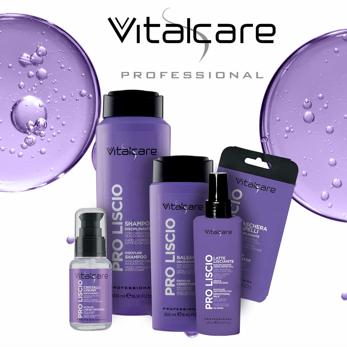 | PRO Smooth - Mascarilla capilar disciplinadora para cabello rizado, rebelde y difícil de alisar con queratina y aceite de aguacate, 25 ml Mascarilla capilar Naty Shop