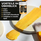 He-Ju Colorante alimentario líquido dorado metálico 25 ml, purpurina comestible para bebidas y alimentos (oro metálico, 25 ml)