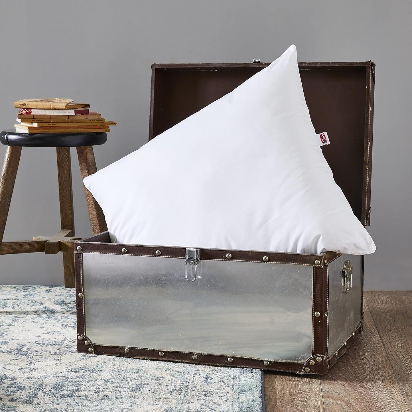 DODO 64476 Cojín Calgary, Plumón/Piel de Ganso y Pato, 65 X 65 cm, Blanco Standard Naty Shop Unique Pillows