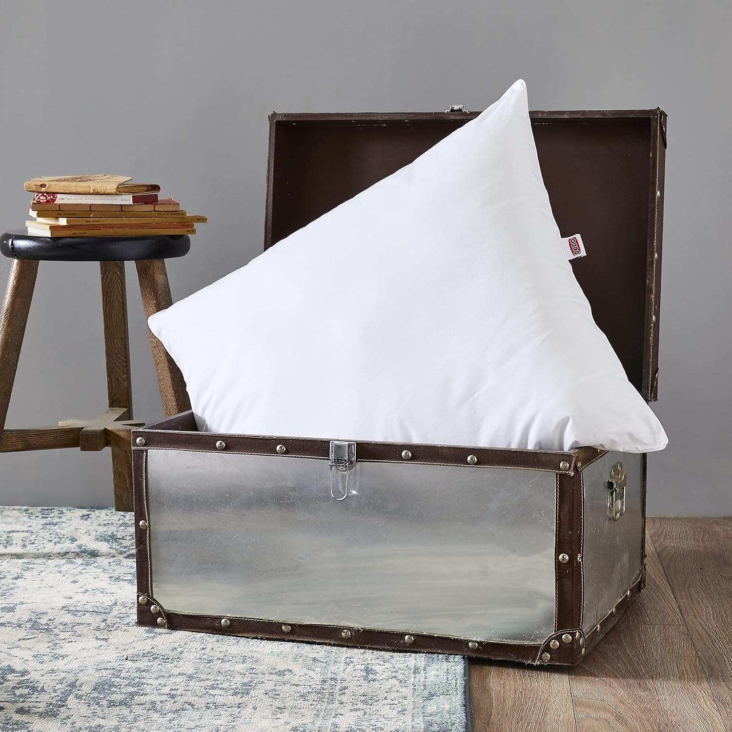 DODO 64476 Cojín Calgary, Plumón/Piel de Ganso y Pato, 65 X 65 cm, Blanco Standard Naty Shop Unique Pillows
