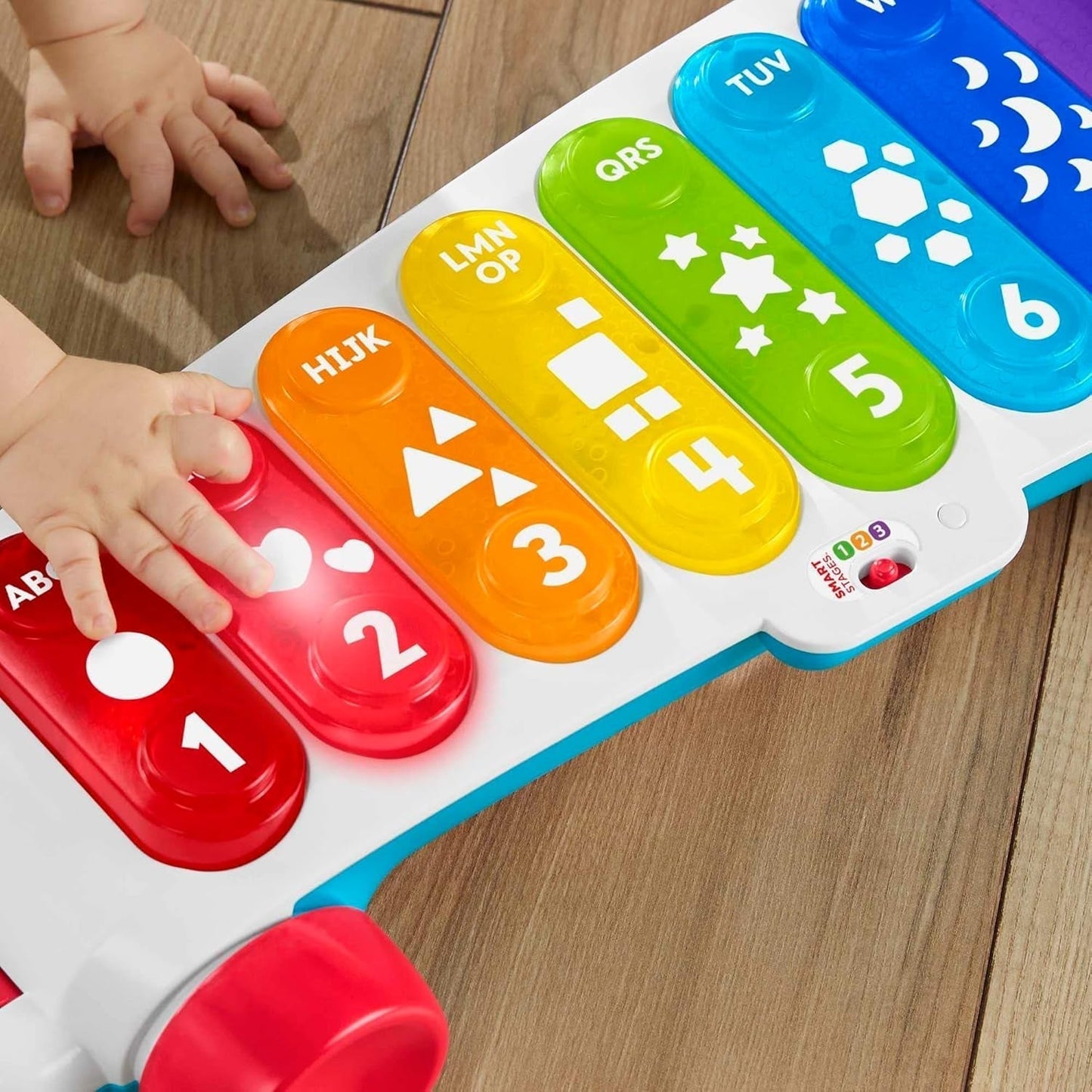 Fisher-Price Xilófono gigante iluminado - instrumento musical electrónico para arrastrar con canciones con contenido educativo, para niños, bebés a partir de 9 meses, multicolor, versión: francés, HJK40 Jucarii Bebe Naty Shop