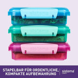 Sistema de caja sándwich para lonchera | 450ml | lonchera apilable y hermética con tapa | para niños y adultos | sin BPA | colores mezclados | Cajas de almacenamiento de alimentos Naty Shop de 3 piezas