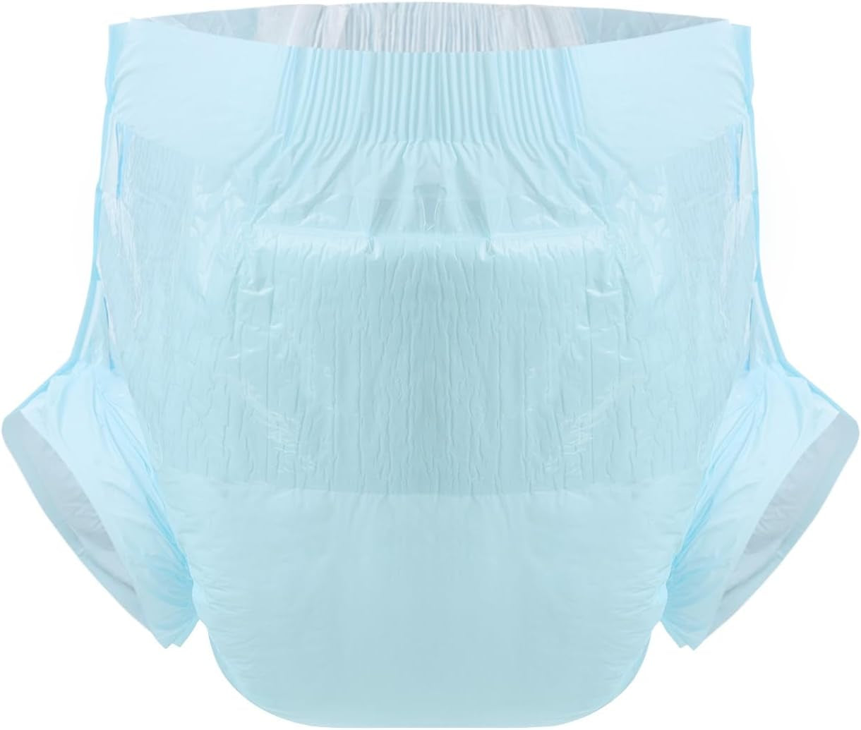 CutiePlusU Pañales para adultos, paquete de 10 bragas desechables para incontinencia con trabillas para mujeres y hombres, máxima absorbencia durante la noche - azul (tamaño grande 94-119 cm)