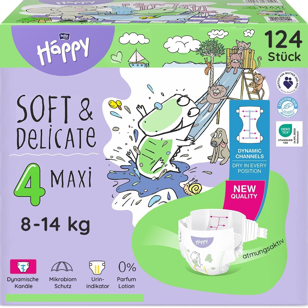 Pañales Bella Baby Happy Premium, Talla 6, Junior Extra, 15+ kg, 96 piezas, Sello DERMATEST y OEKO-TEX, Pañales Desechables para Bebé