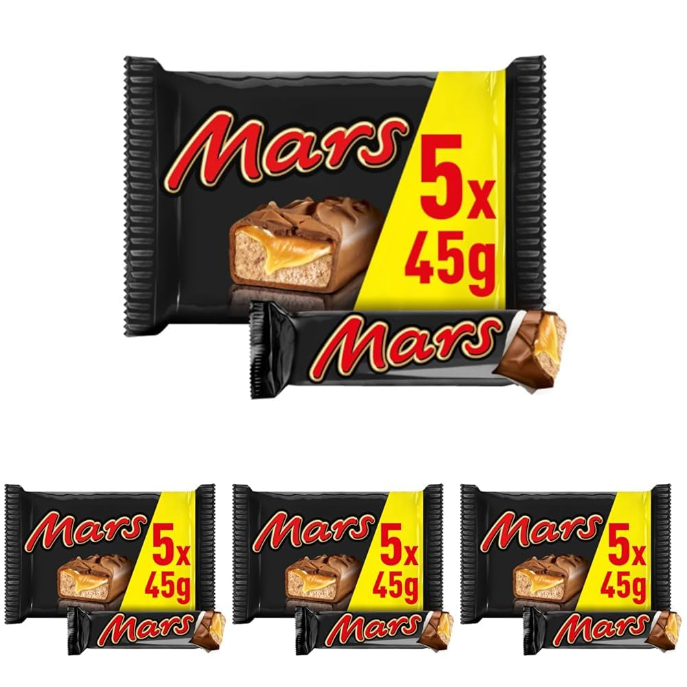 Barra de chocolate Caramelo Chocolate 1 paquete 5 barras (1 x 225 g) (Paquete de 4)