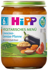 HiPP Comidas Orgánicas a Partir de 6 Meses Cuscús y Verduras Salteadas, Paquete de 6