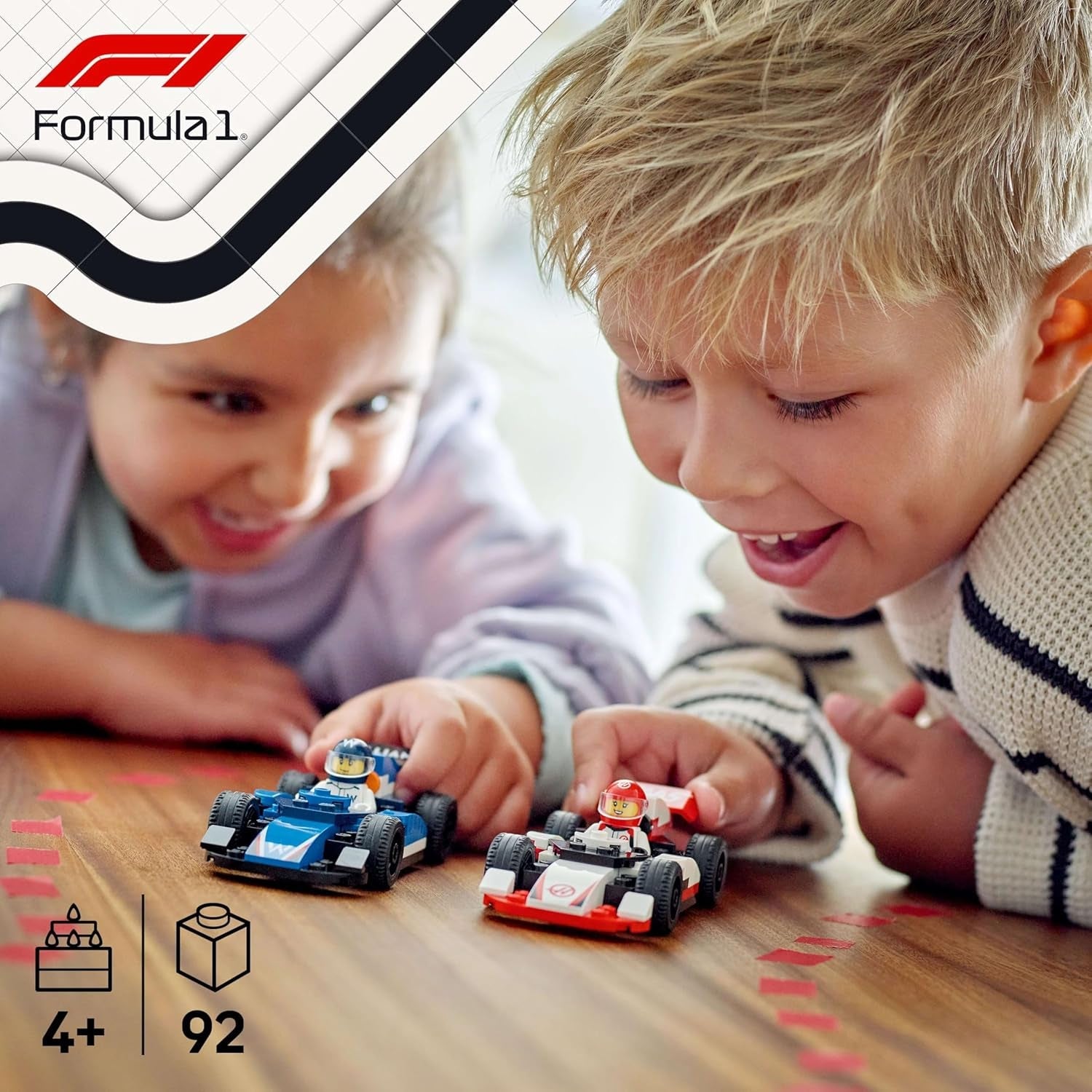 LEGO City Coches de carreras F1 Williams Racing y Haas F1 - Juguete de Fórmula 1 con coches para construir y 2 minifiguras de pilotos de carreras - Pequeñas ideas de regalos para niños y niñas a partir de 4 años 60464 Juegos de construcción Beuche den LEGO-Store