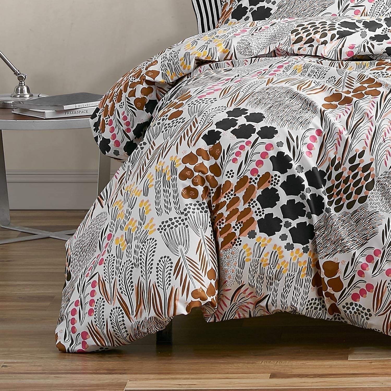 MARIMEKKO Juego de ropa de cama Queen, ropa de cama de percal de algodón con fundas de almohada a juego, decoración del hogar durante todo el año (Pieni Letto, multicolor, cama tamaño queen) Naty Shop Edredones y edredones