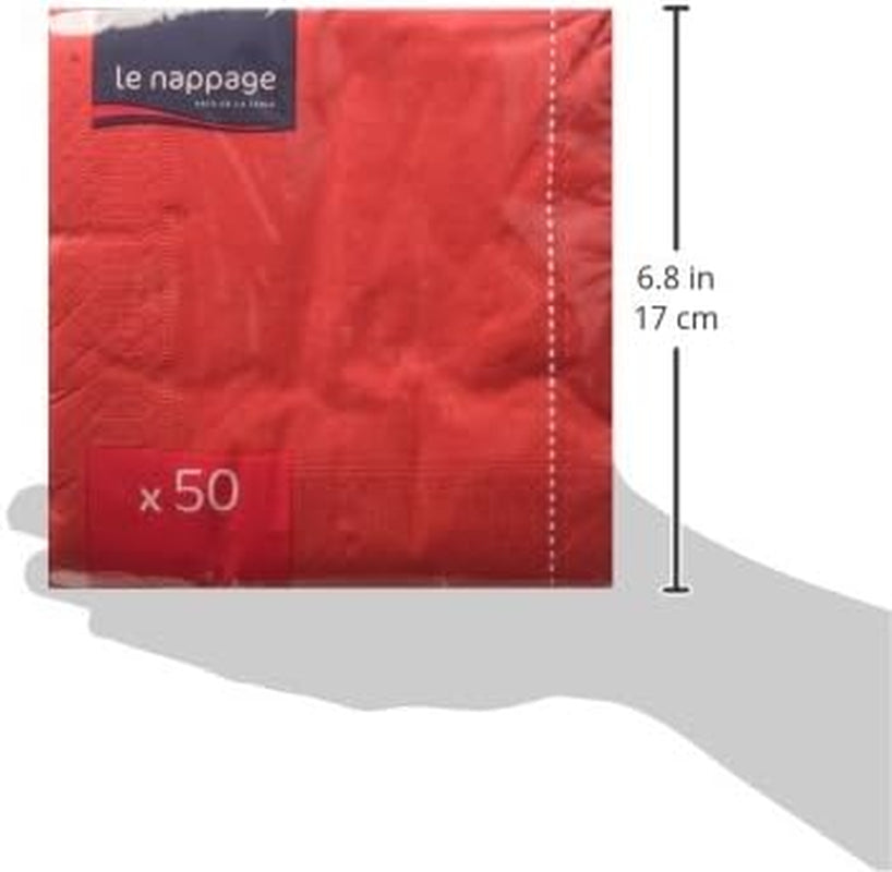 50 pañuelos, algodón, 33 x 33 cm, 2 capas, rojo FSC, celulosa, 33 x 33 cm (paquete de 3)
