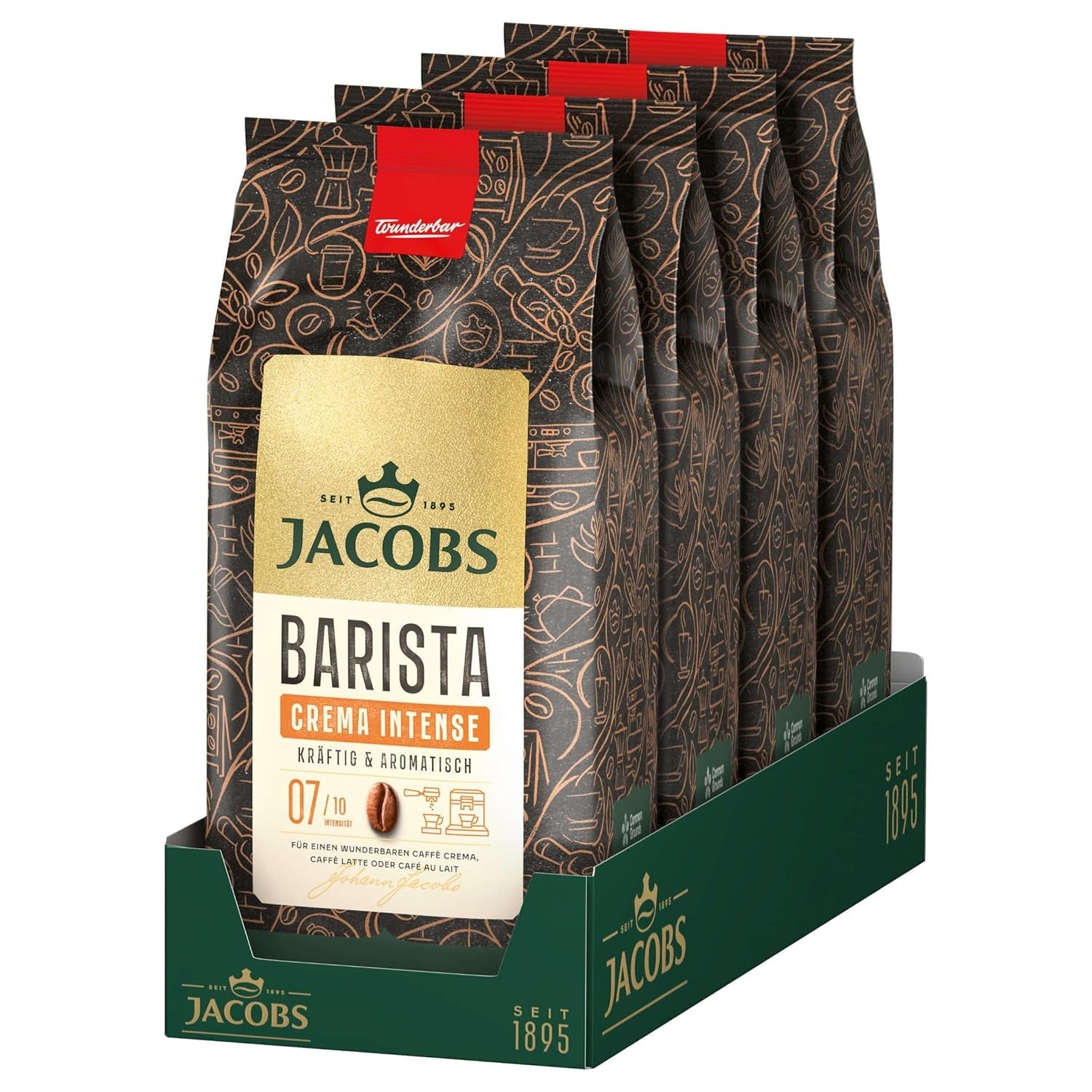 Café entero en grano JACOBS Barista Editions Crema Intensa (4 x 1 kg)