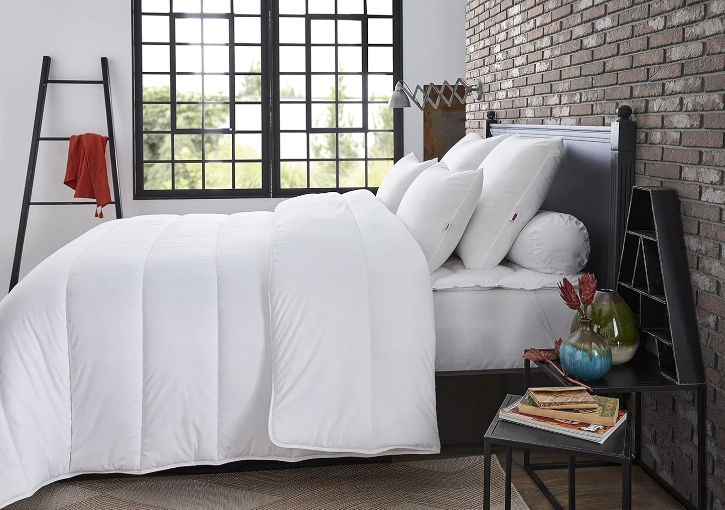 Edredón Antiácaros, Blanco, 240 X 220 Cm, Para cama de matrimonio, Quilt Niagara, Suave y confortable, Lavable a máquina a 40 °C Edredones y edredones Naty Shop