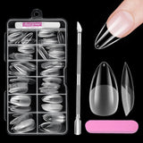 Uñas cortas de cubierta completa, 120 piezas, 12 tamaños, puntas de uñas cortas para uñas de gel, pegamento en uñas artificiales, pegamento en lima de uñas, pulidor de uñas, empujador de cutículas