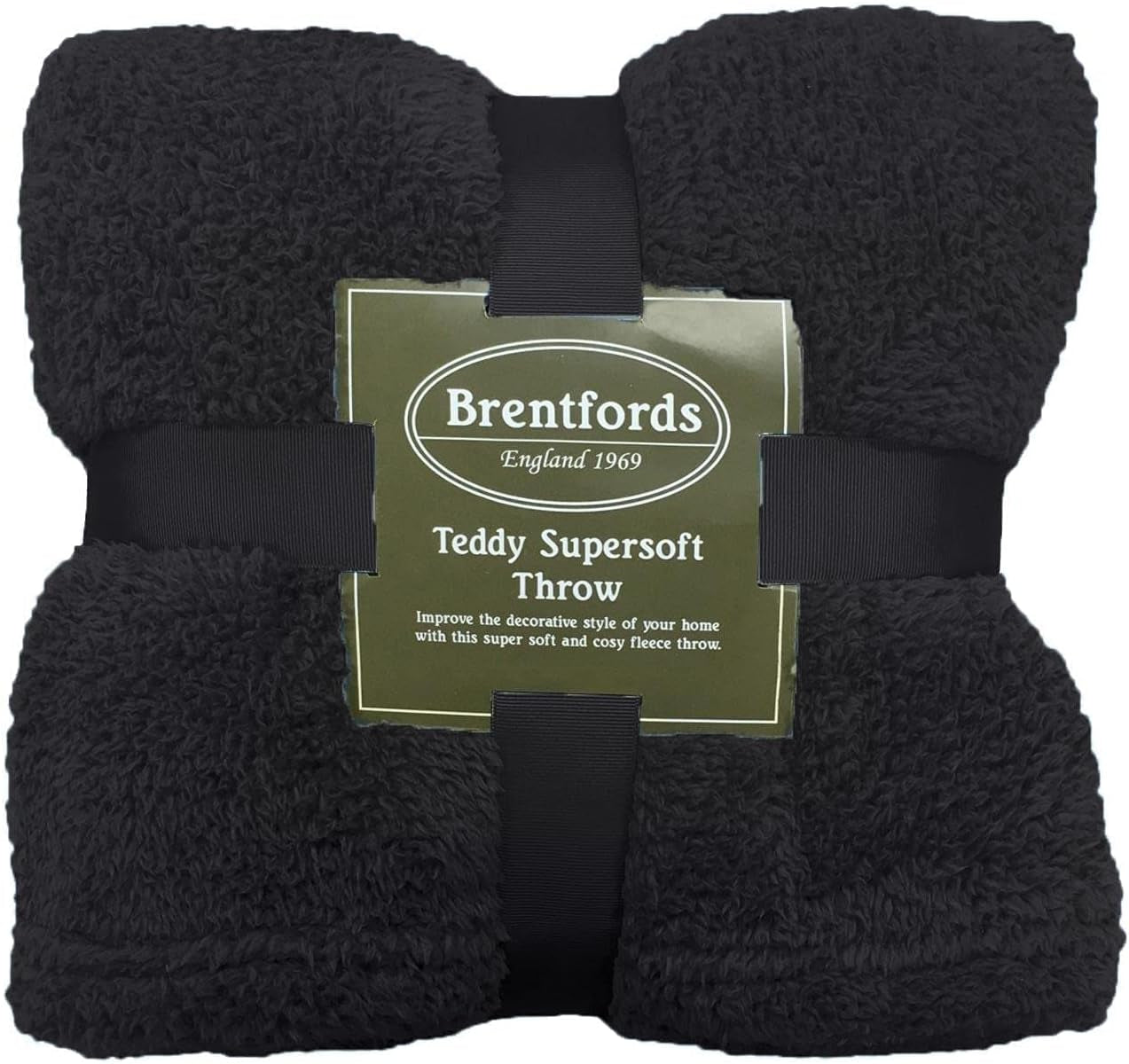 Brentford's Teddy - Manta polar para cama grande, felpa, muy suave, cálida, para sofá cama, color negro - 150 x 200 cm Camas y mantas Besuche den Brentfords-Store