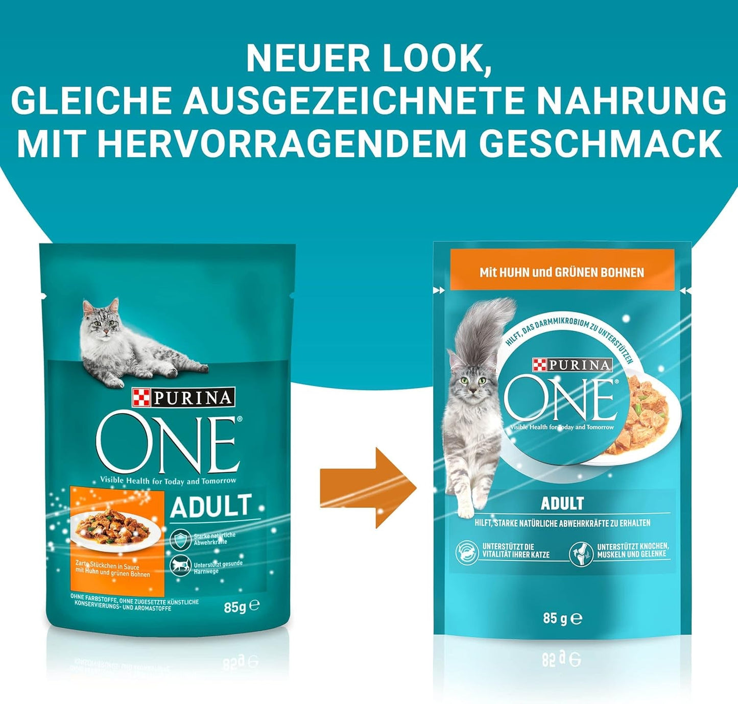 PURINA ONE Comida húmeda para gatos adultos, trozos tiernos en salsa de pollo, paquete de 26 (26 x 85 g)