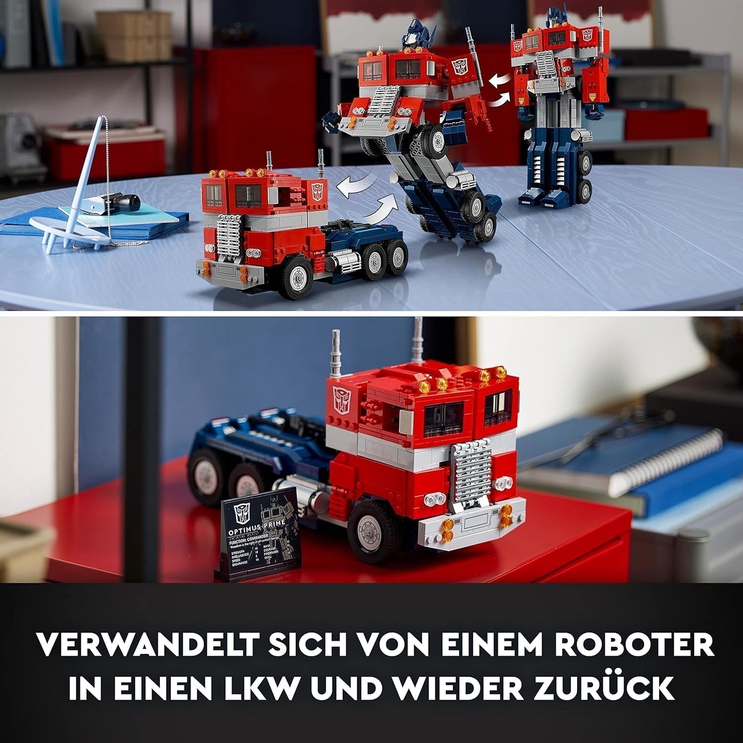 LEGO 10302 Icons Optimus Prime Set, Figura de Robot 2 en 1 y Modelo de Camión, Kit de Modelo de Juguete Transformers para Adultos, Regalo de Cumpleaños o Navidad para Hombres, Mujeres, Ella y Él Juegos de Construcción Besuche den LEGO-Store