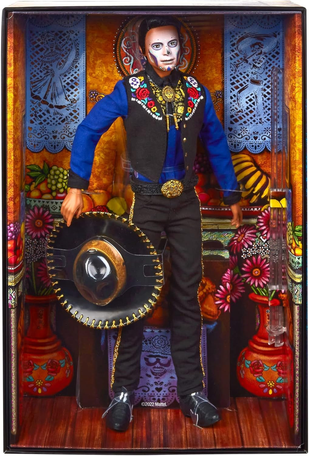 Ken Barbie 2022 Muñeca Día De Muertos con camisa, chaleco y sombrero, pintura facial Calavera, regalo para coleccionistas