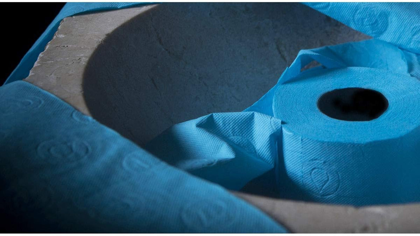 Papel higiénico RENOVA, azul, paquete de regalo, 2 rollos (200064206)