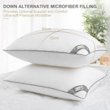 Bedstory Pillow, paquete de 2, calidad hotelera, almohada para dormir alternativa, de apoyo, hipoalergénica para personas que duermen boca abajo, boca arriba y de lado Naty Shop Standard Pillows