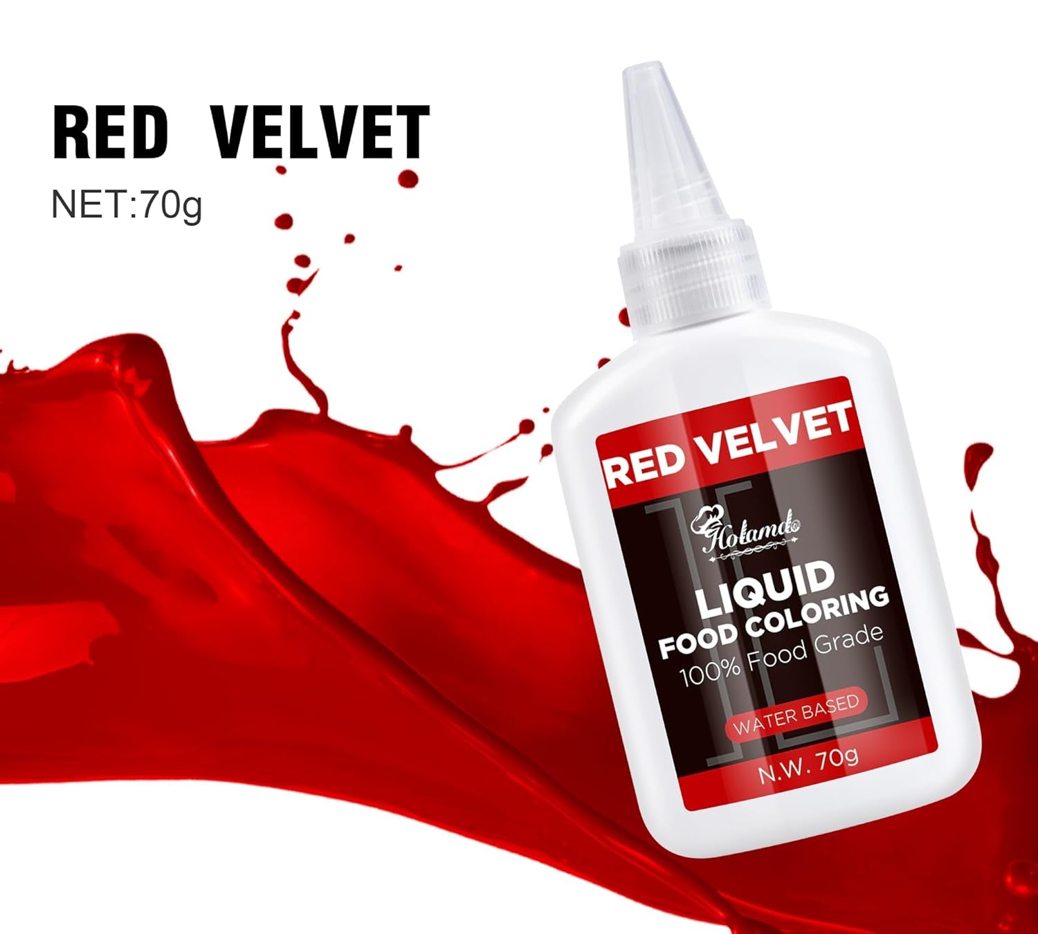 Colorante alimentario líquido, colorante alimentario de terciopelo rojo para hornear pasteles, macarrones, galletas, colorante alimentario para decoración de pasteles, líquido para colorear bebidas (70 g x 3)