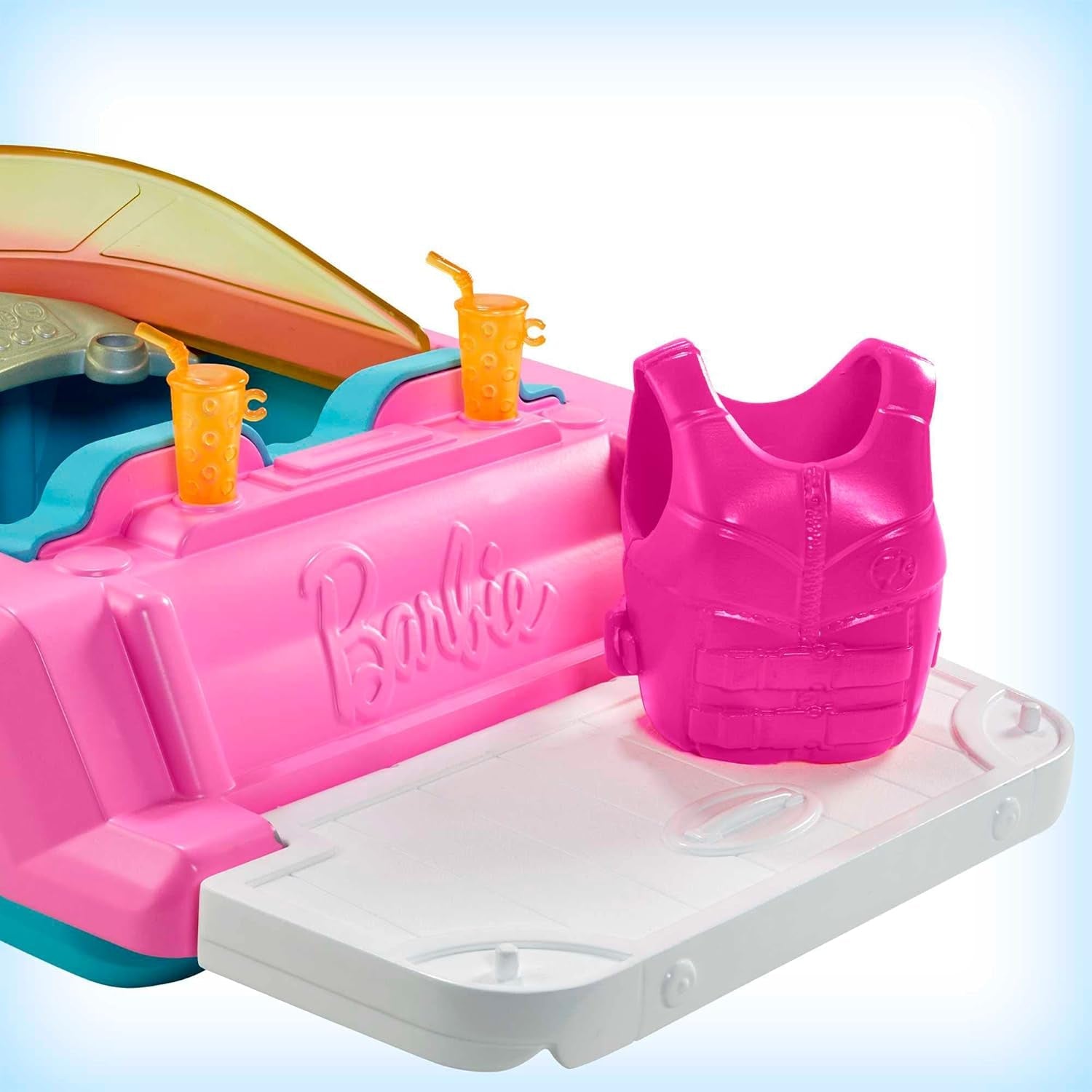 Set Barbie Lancha Rápida, Muñeca Barbie con Pelo Rubio, Chaleco Salvavidas Rosa, Barco, Cachorro, Accesorios, Regalos para 3+, Grg30 Naty Shop Muñecas