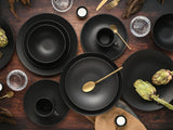 Creatable, 23146, Serie SOFT TOUCH BLACK, Vajilla de 20 Piezas, Servicio Combinado de Porcelana, Apto para Lavavajillas y Microondas, Hecho en Portugal