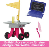 Muñeca Barbie 65 Aniversario y 10 Accesorios, Set Muñeca Morena Astronauta, Rover con Ruedas, Casco Espacial con Visera Personalizable y Más, HRG45 Naty Shop Muñecas