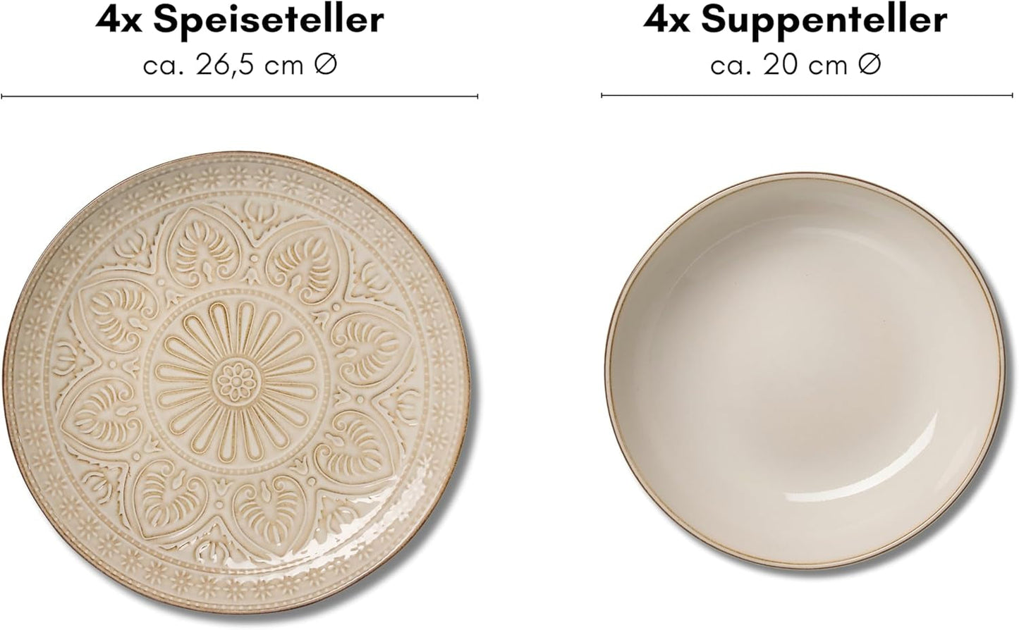 Servicio de mesa Omara, 8 piezas