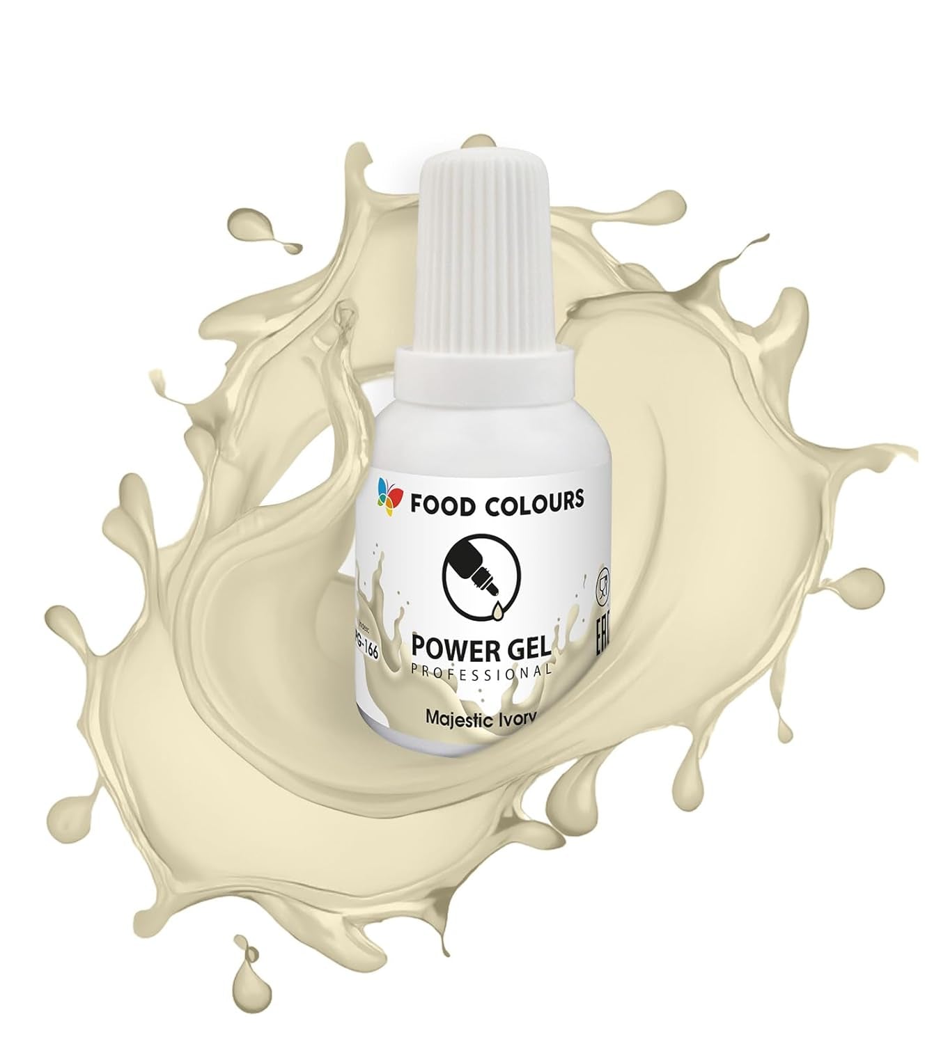 Colorante alimentario en gel, beige, color champán, 20 g. Colorante alimentario para una amplia gama de aplicaciones para decoración de tartas, tartas, natas, bizcochos, glaseado real, macarons.