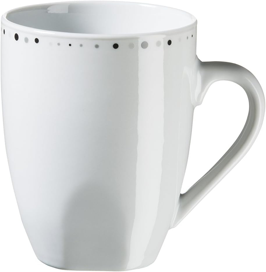 Mäser Vajilla combinada serie Fadilla de 42 piezas Vajilla de porcelana para 6 personas blanco negro gris