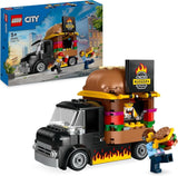 LEGO City Juego de Construcción del Camión de Hamburguesas con Coche de Juguete para Niños de 5 Años, Minifigura de Camión de Comida y Accesorios, Regalo Divertido para Niños y Niñas 60404 Juegos de Construcción Besuche den LEGO-Store Single