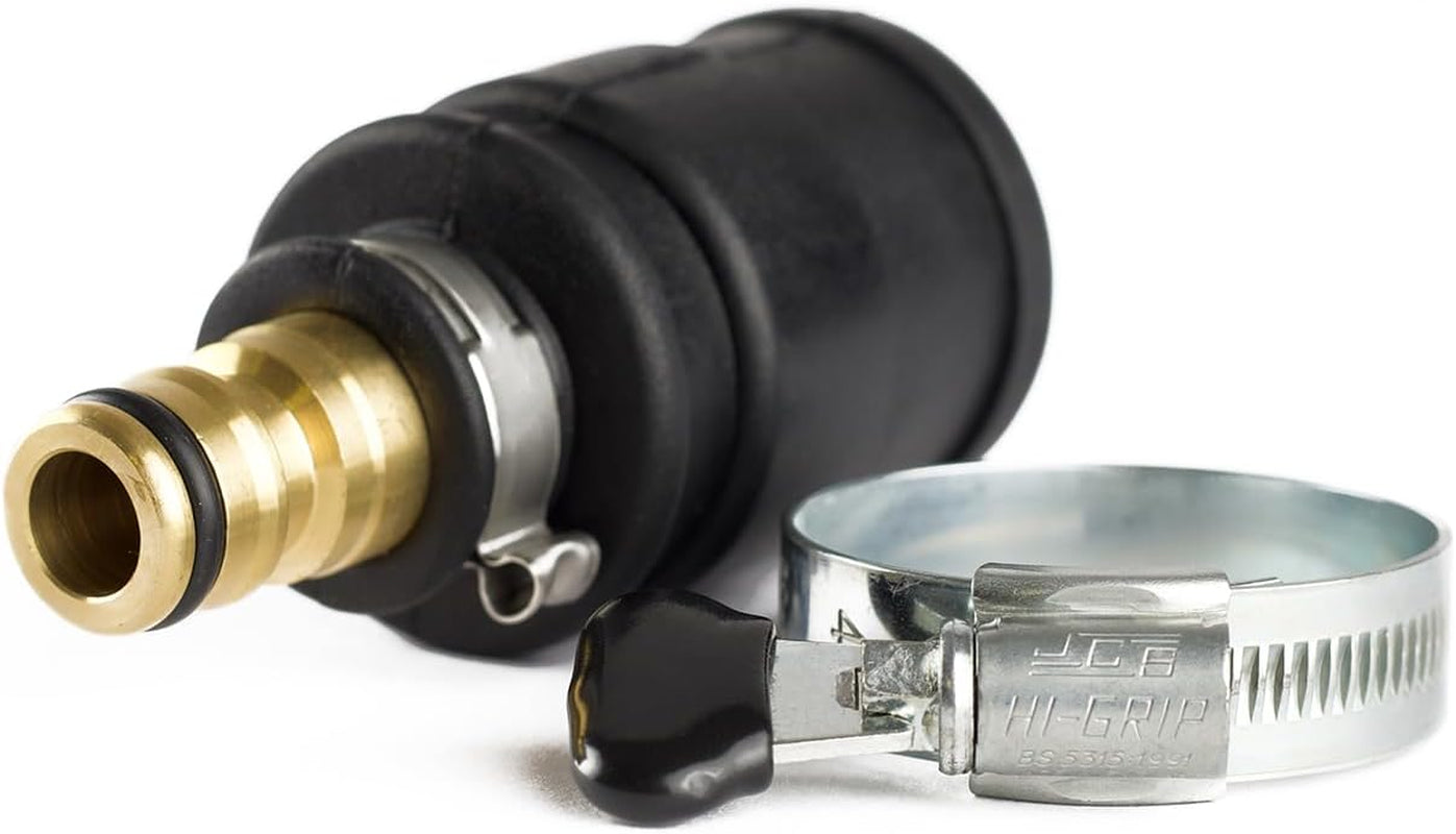 Conector de grifo push-fit | Diámetro 20-30 mm | Latón macizo | Seguro y duradero | Fijación segura | Robusto y resistente a la corrosión, negro/plata/oro